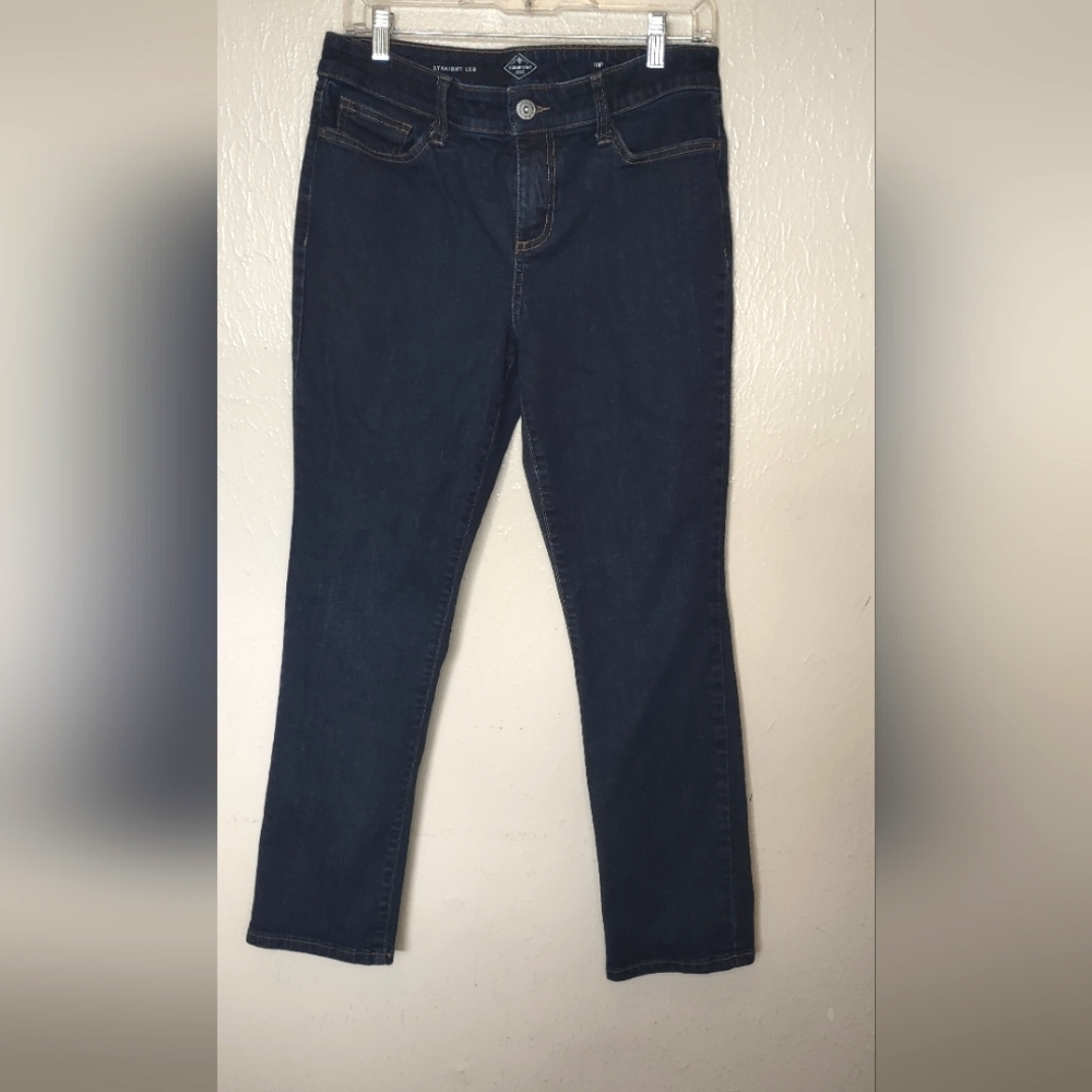 St. John's Bay Dark Wash Straight Leg Size 10 Petite Jeans